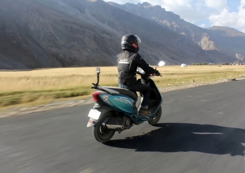 Anam Hashim and the TVS Scooty Zest 110 in Ladakh (1)