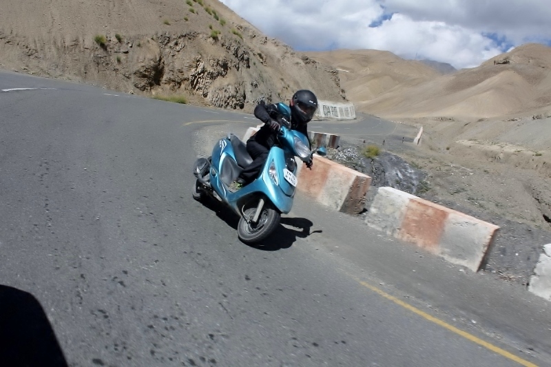 Anam Hashim and TVS Scooty Zest 110 in Ladakh (2)