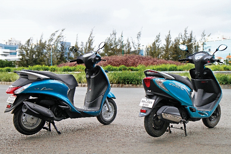 Younger Siblings Yamaha Fascino v TVS Scooty Zest 110 Shootout (7)