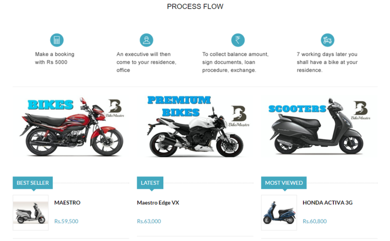 Online purchase store of bike