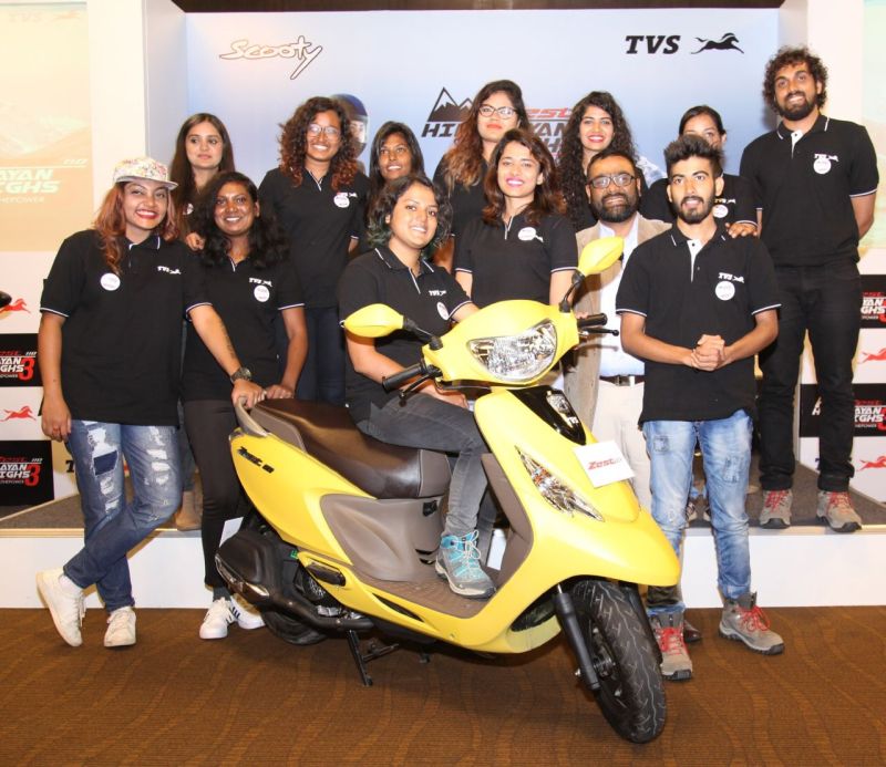 Riders from TVS Himalayan Highs Season 3 celebrating the feeling of power with Mr. Aniruddha Haldar, Vice President (Marketing) Commuter Motorcycles, Scooters and Corporate Brand, TVS Motor Company M1