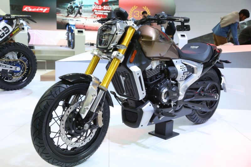 new, bike, india, tvs, auto, expo, concepts, unveil, creon, zeppelin, apache rtr 200 Fi ethanol, green, environment friendly, news, latest