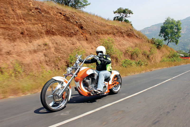 The Rudra follows a more contemporary chopper design