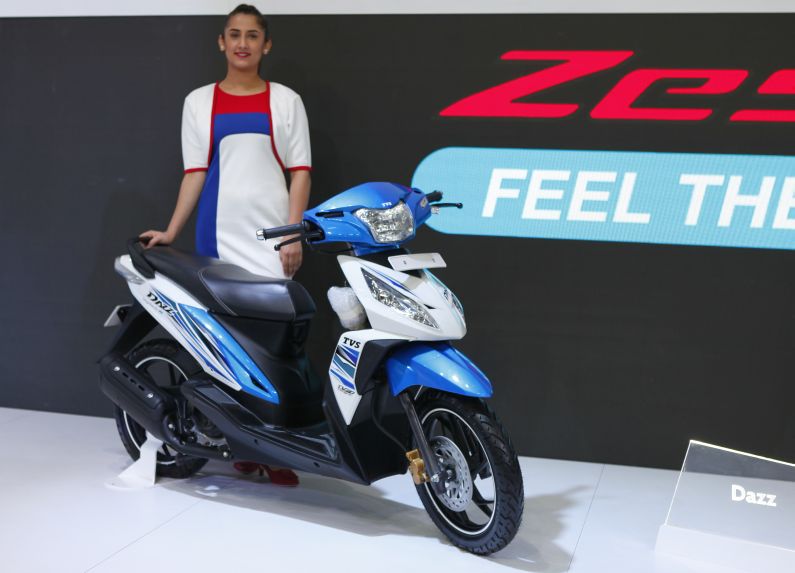 TVS Dazz step through scooter at 2018 auto expo