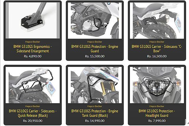 BMW G 310 GS After-market Accessories and Prices Launched