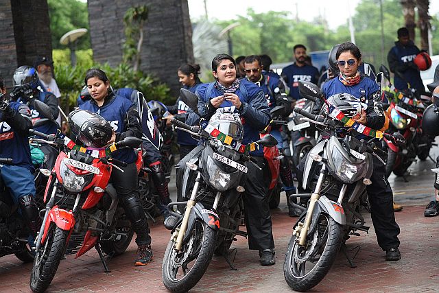 TVS Apache owners club flag off their ride to Leh