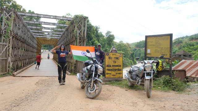 Two riders travel through three countries astride Suzuki Intruder motorcycles