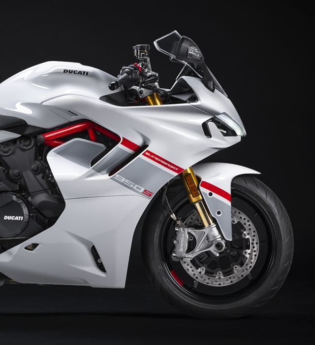 Stripe Livery in Iceberg White for Ducati Supersport 950 S Bike India