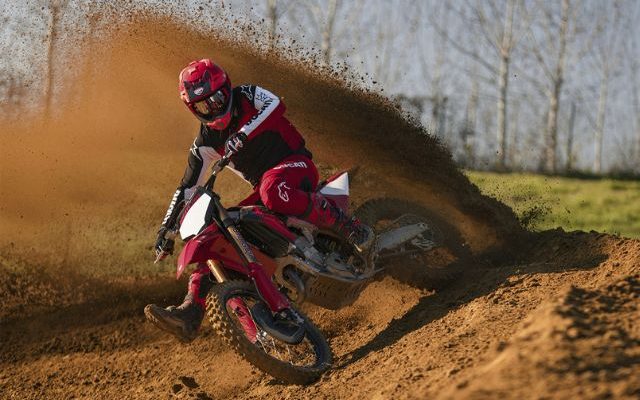 Ducati Desmo450 MX Factory riding shot